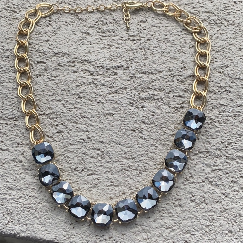 Gorgeous gray stone statement necklace